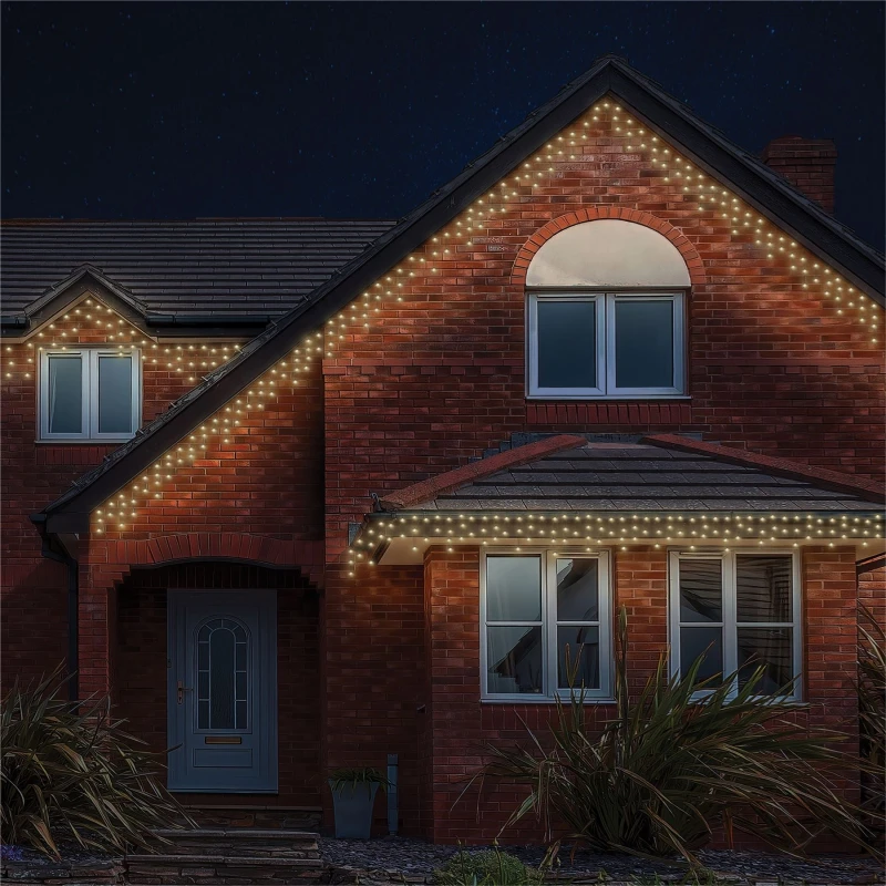 Image of EAGLE-CON 2m Easy-Connect Warm White 60 Icicle Lights Black Rubber With 60/40/20cm Drop ELV-294339