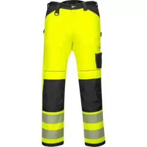 Image of Portwest PW34 Hi Vis Work Trousers Yellow / Black 36" 31"
