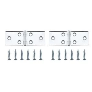 Image of Chrome Effect Metal Backflap Hinge Pack of 2