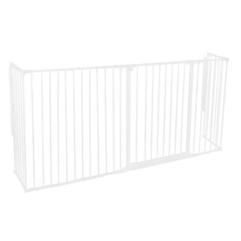 Image of Safetots Extra Tall Multi Panel Fire Surround, 51Cm Deep X 190Cm Wide, White, 105Cm High, Baby And Toddler Fire Guard