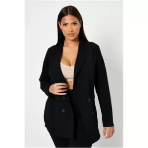 Image of I Saw It First Black Double Breasted Open Front Blazer - Black