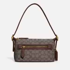Image of Coach Demi Leather-Trimmed Logo-Jacquard Bag
