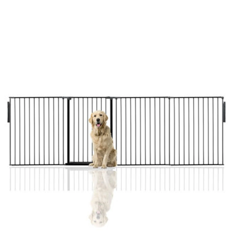 Image of Bettacare Premium Extra Tall Multi Panel Flexible Dog Barrier, Up To 298Cm Wide, Black, 105Cm Tall