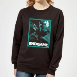 Image of Avengers Endgame War Machine Poster Womens Sweatshirt - Black