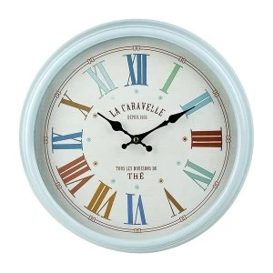 Image of Large Blue Roman Numeral Wall Clock By Heaven Sends