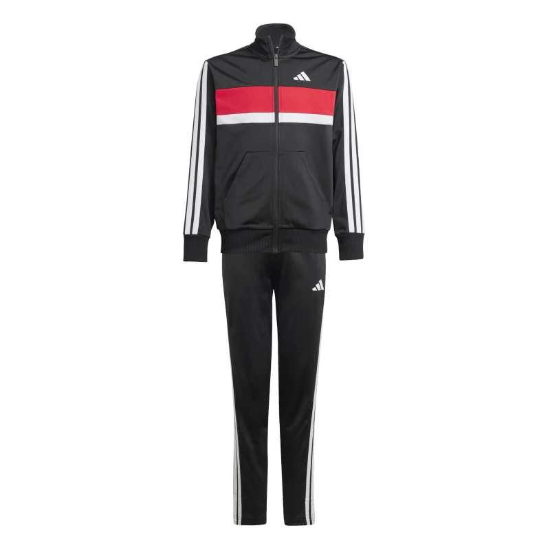 Image of adidas 3s Essentials Tiberio Tracksuit Blk/Wite/Ruby male 7-8 Years