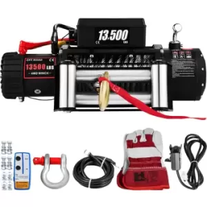 Image of VEVOR Electric Winch Recovery 12v 13500Lb / 6125Kg,Electric Truck Winch with Handle and Wireless Remote Control (Style 1)