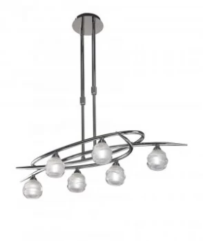 Image of Telescopic Semi Flush Convertible 6 Light G9 ECO, Polished Chrome
