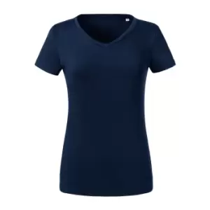 Image of Russell Womens/Ladies Organic Short-Sleeved T-Shirt (XS) (French Navy)