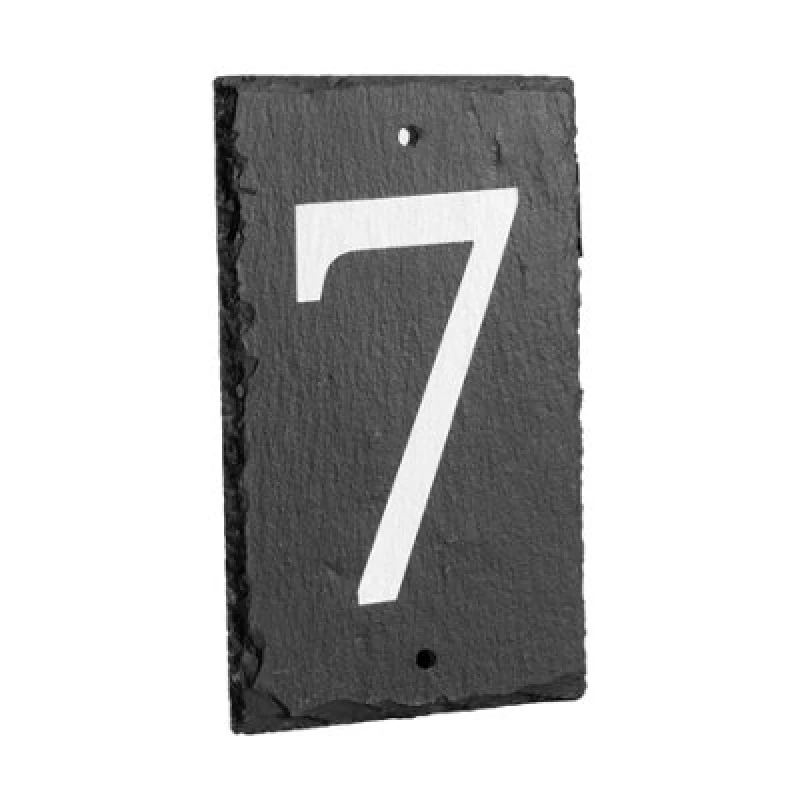 Image of Nicola Spring Slate House Sign - 9 X 14.5Cm - Number 7