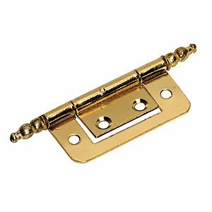 Image of Wickes Finial Hinge - Brass 51mm Pack of 2