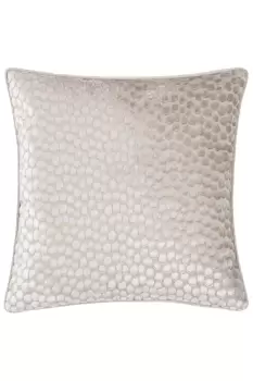 Image of Lanzo Cut Velvet Piped Polyester Filled Cushion