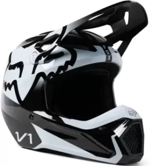 Image of FOX V1 Leed Youth Motocross Helmet, black-white, Size L, black-white, Size L