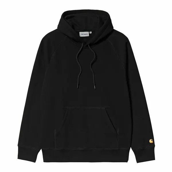 Image of Carhartt Wip Hooded Chase Sweat, Black/gold