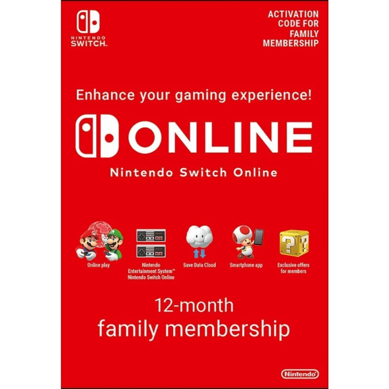 Image of Nintendo Switch Online 12 Month (365 Day) Family Nintendo E-Shop