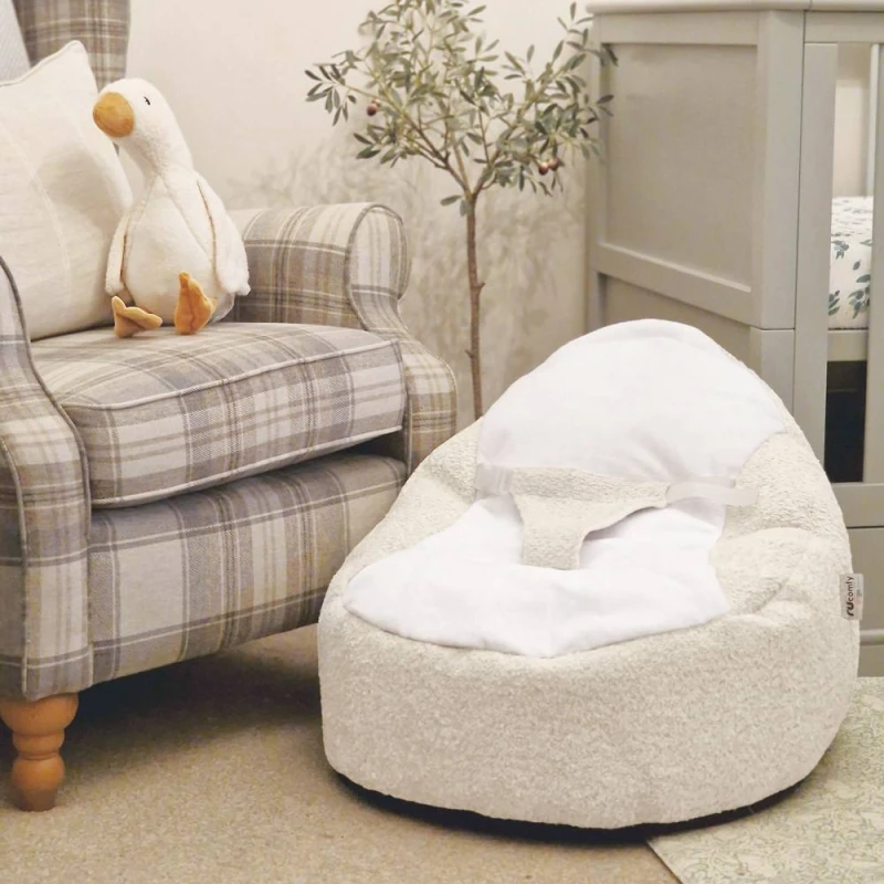 Image of rucomfy Beanbags rucomfy Snug Gaga Baby Bean Bag - Soft & Supportive Newborn Seat in Cream Cream Unisex