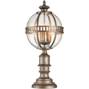 Image of Elstead Kichler Halleron Outdoor Pedestal Light Burnished Bronze, IP44