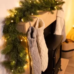 Image of Charles Bentley Faux Pre-lit Decorative Christmas Garland 180Cm