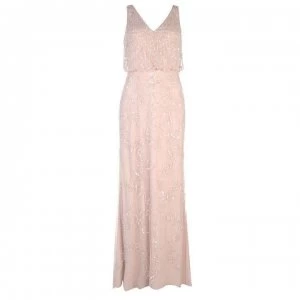 Image of Adrianna Papell Jewelled Halter Dress - BLUSH