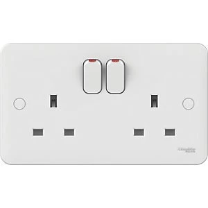 Image of Lisse 2 Gang 13A Switched Socket - White