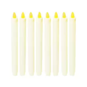 Image of Oypla Set of 8 Real Wax Flameless Battery Operated LED Taper Candles with Timer