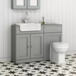 Image of 1200mm Grey Toilet and Sink Unit with Round Toilet - Westbury