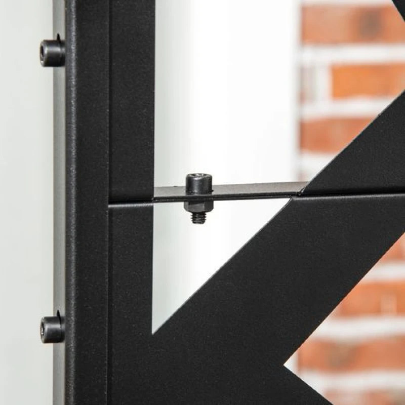 Image of Outsunny Freestanding Metal Partition Screen, Black 844-629V00BK