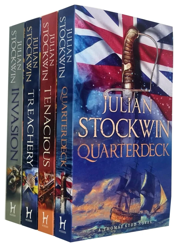Image of Julian Stockwin Kydd Series 4 Books Collection Set (Quarterdeck, Tenacious, Treachery, Invasion) Julian Stockwin Books