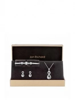 Image of Jon Richard Silver Plated Crystal Infinity Jewellery Set