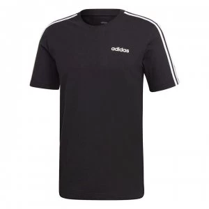Image of Adidas 3 Stripe Essential T Shirt Mens - Black/White