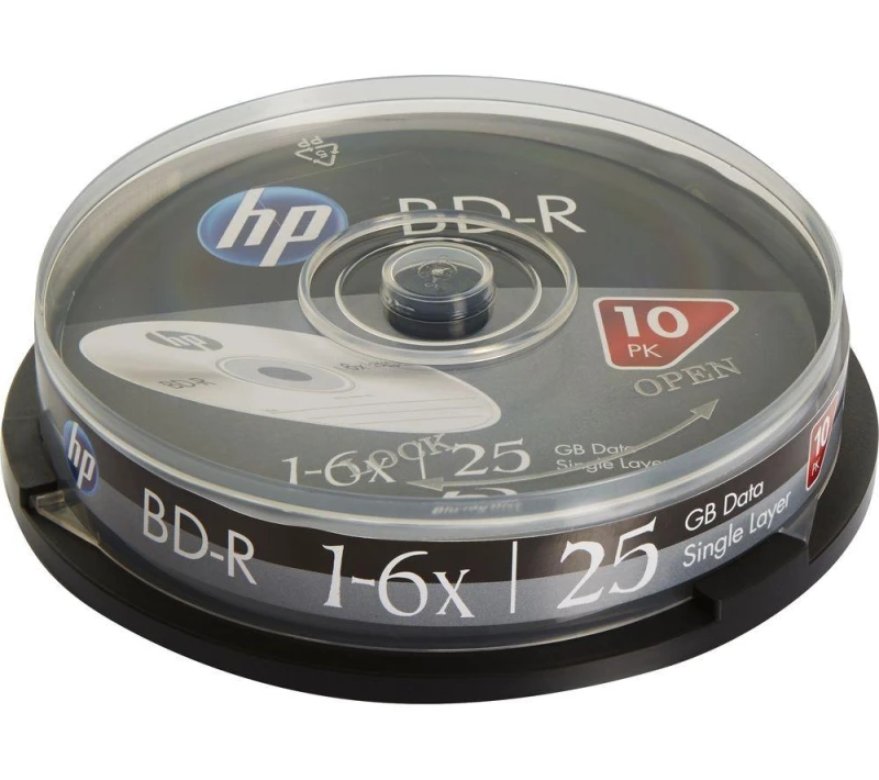 Image of HP 6x Speed BD-R Blank Bluray Discs - Pack of 10 4710212142479