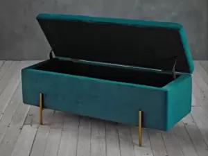 Image of LPD Lola Teal Fabric Blanket Box Assembled