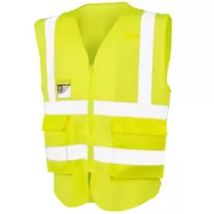 Image of SAFE-GUARD by Result Unisex Adult Executive Mesh Safety Hi-Vis Vest (XXL) (Fluorescent Yellow)