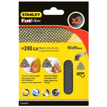 Image of STANLEY FATMAX - 3x 240g Detail Mesh Sanding Sheets