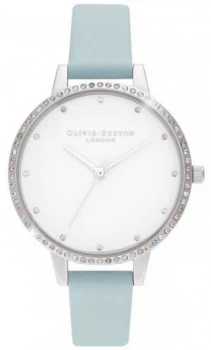Image of Olivia Burton Womens Rainbow Bezel Turquoise & Silver Watch