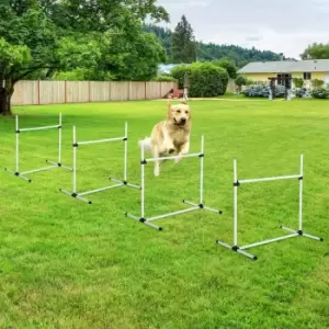Image of PawHut Canine Agility Set & High Jump Training Exercise w/ Obstacles Set - White