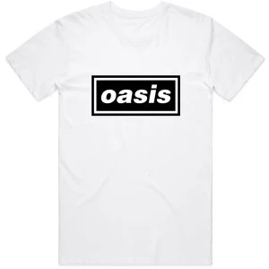 Image of Oasis - Decca Logo Unisex Medium T-Shirt - White