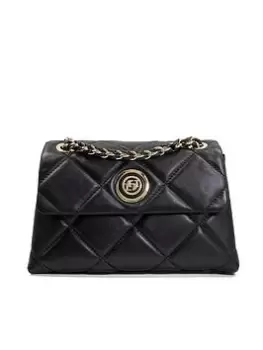 Image of Dune London Duchess Medium Leather Quilt Shoulder Bag - Black, Women
