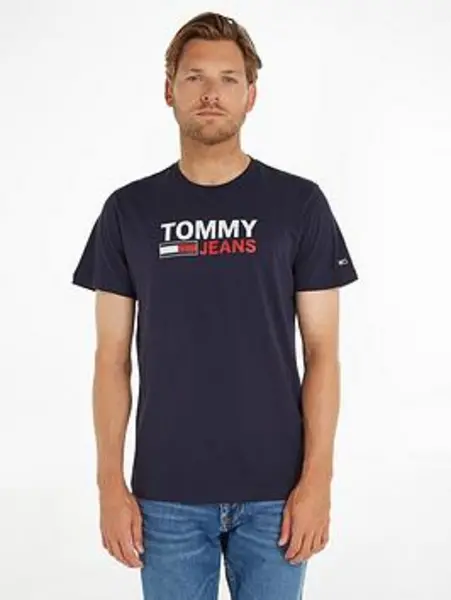 Image of Tommy Jeans Reg Corporate Logo T-Shirt - Navy