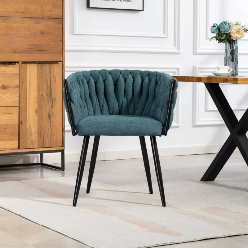 Image of Artemis Home Aneta Fabric Accent Chairs - Set of 2 in Teal Size: 2 Pack Teal Unisex 2 Pack
