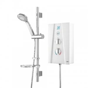 Image of Wickes Hydro Digital Electric Shower and Adjustable Riser Kit - White 9.5kW