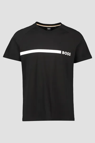 Image of BOSS Swimwear Beachwear RN Cotton-Jersey T-Shirt - XL Black Swimwear and Beachwear male 50517970-001 XL