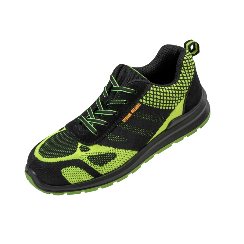 Image of Result Result Men Hicks Leather Trim Safety Trainers in Bright Green Size: 11 Bright Green 11 Male 5063470368792