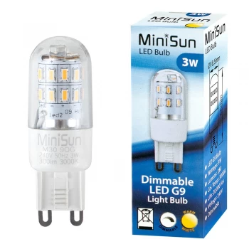 Image of MiniSun 3W G9 Capsule Bulb In Warm White - Dimmable