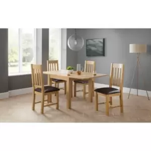Image of Dining Set - Astoria Solid Oak Flip-Top Table & 4 Dining Chairs - Julian Bowen