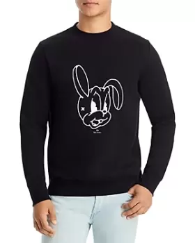 Image of Ps Paul Smith Organic Cotton Bunny Print Regular Fit Crewneck Sweatshirt