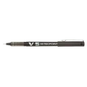 Image of Pilot V5 Rollerball Pen 0.5mm Needle Tip 0.3mm Line Black Pack of 12 Pens