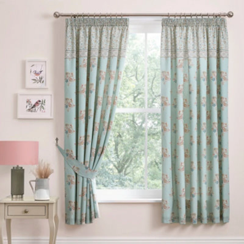 Image of Lorena Patchwork Pencil Pleat Curtains