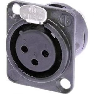 Image of XLR connector Sleeve socket straight pins Number of pins 3 Black Neutrik NC3FD L BAG 1