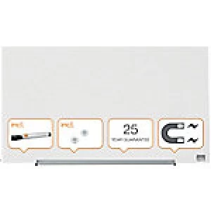 Image of Nobo Widescreen Glass Whiteboard Glass Brilliant White 68 x 38 cm